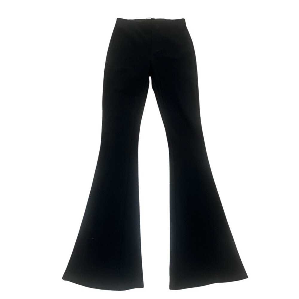 ZARA Pants Womens XS Black High Rise Flared Pull-On Stretch Dress Pants
